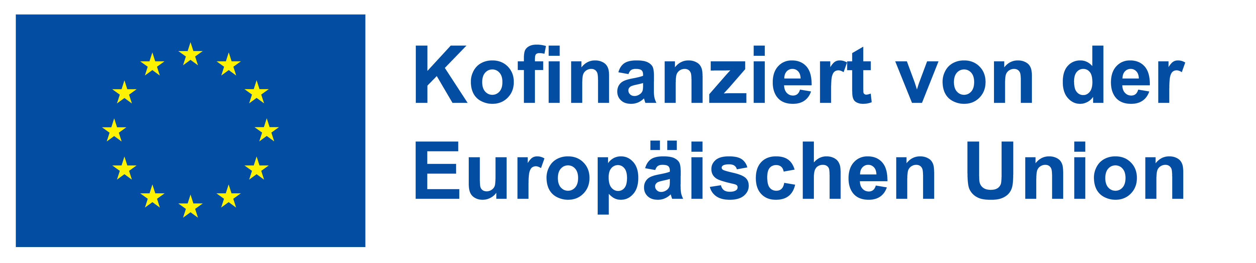 Emblem der Europäischen Union mit dem Text: Kofinanziert von der Europäischen Union